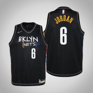 DeAndre Jordan Brooklyn Nets 2021 Season Youth #6 City Jersey - Black 253198-490