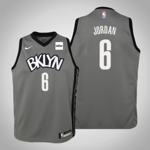 DeAndre Jordan Brooklyn Nets 2020 Season Youth #6 Statement Jersey - Gray 201060-965