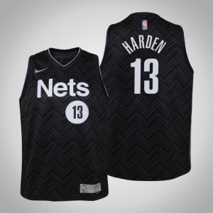 James Harden Brooklyn Nets 2021 Season Youth #13 Earned Jersey - Black 906496-936