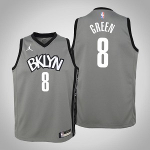 Jeff Green Brooklyn Nets 2021 Season Youth #8 Statement Jersey - Gray 348574-621