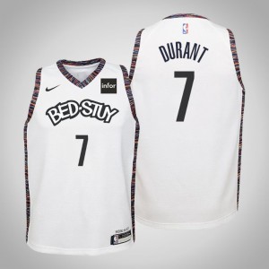 Kevin Durant Brooklyn Nets 2020 Season Youth #7 City Jersey - White 458359-600