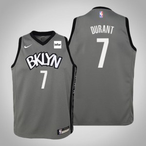 Kevin Durant Brooklyn Nets 2020 Season Youth #7 Statement Jersey - Gray 673678-480