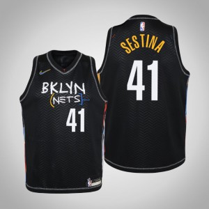 Nate Sestina Brooklyn Nets 2021 Season Youth #41 City Jersey - Black 859896-221