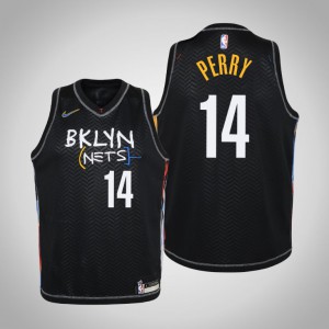 Reggie Perry Brooklyn Nets 2021 Season Youth #14 City Jersey - Black 153983-283