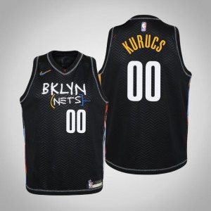 Rodions Kurucs Brooklyn Nets 2021 Season Youth #00 City Jersey - Black 227521-478