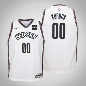 Rodions Kurucs Brooklyn Nets 2020 Season Youth #00 City Jersey - White 553632-697